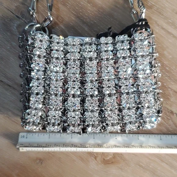 Iconic NWT Paco Rabanne Rhinestone 1969 Nano Bag - Picture 11 of 13